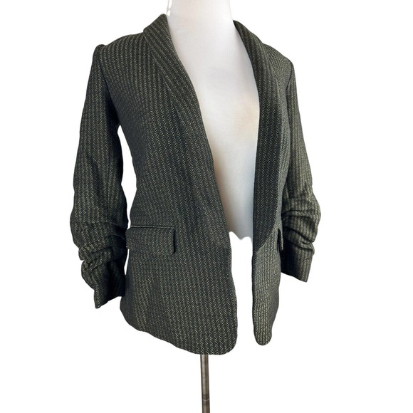 Veronica Beard Clay Shawl Lapel Boy Blazer Open Front Drape Tweed Wool Blend 6 - Picture 4 of 10